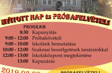 Nyílt nap és próbafelvételi a gimnáziumban