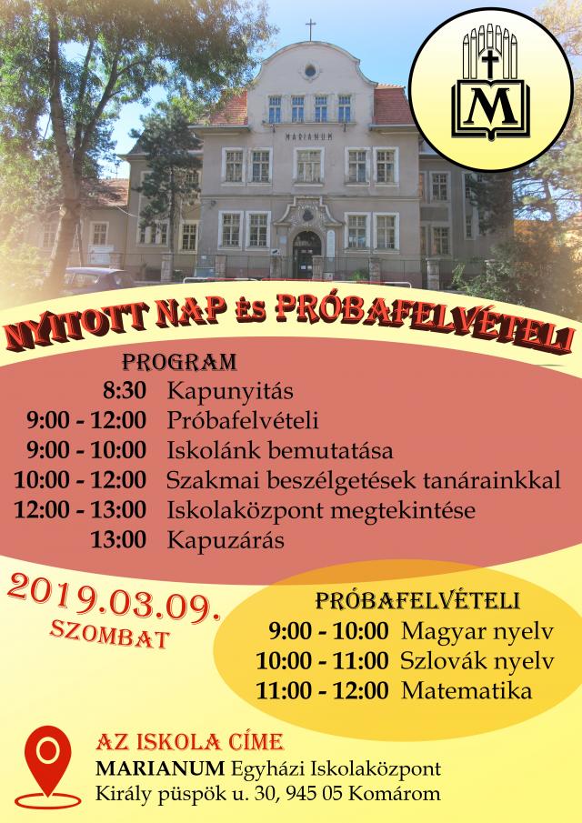 Nyílt nap és próbafelvételi a gimnáziumban